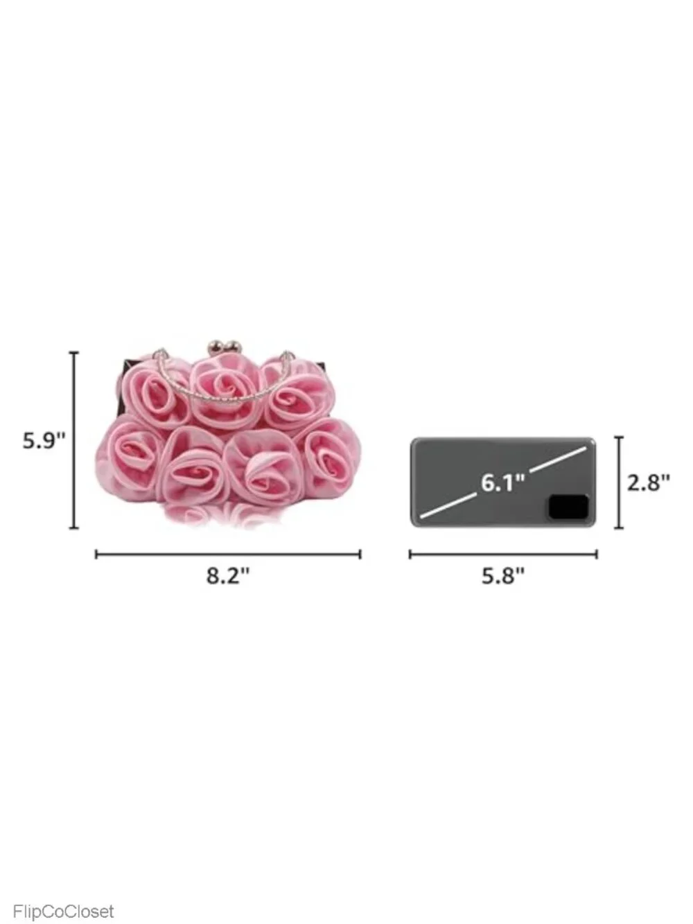 Satin Floral Evening Clutch Bag with Detachable Strap Small Purse for Wedding